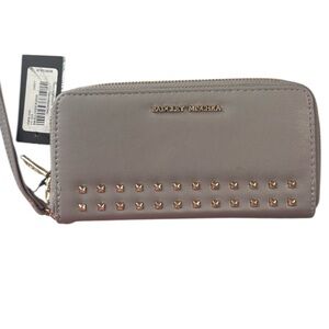 NEW BADGLEY MISCHKA PHONE HOLDER / WALLET Grey W/ Gold Studs